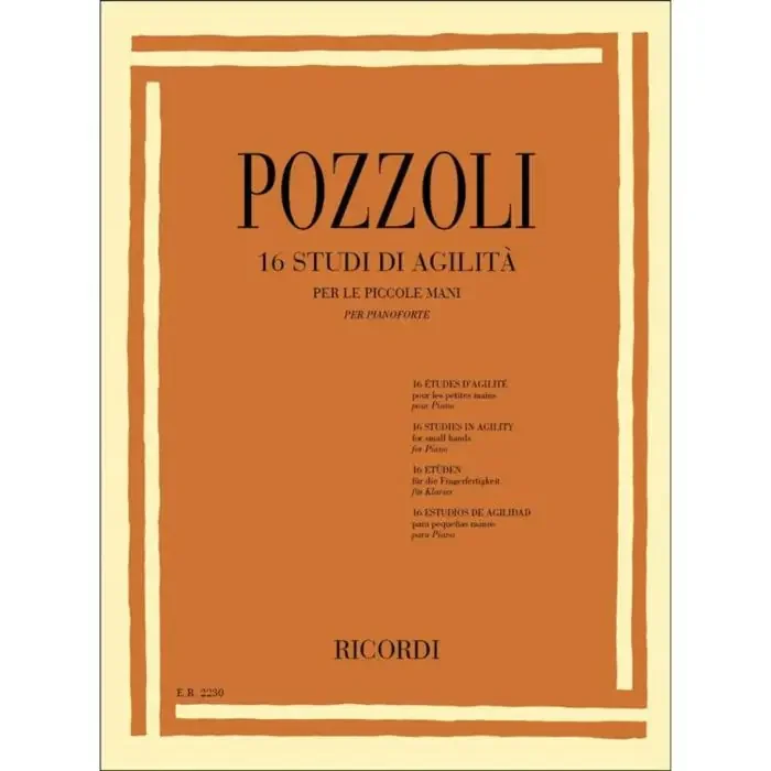 16 Studi di Agilità per le piccole mani Ettore Pozzoli Book Pianoforte