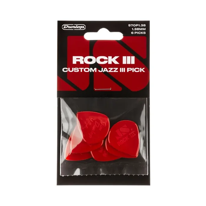 570P138 ROCK III CUSTOM JAZZ III PICK 6PC Edizione Limitata