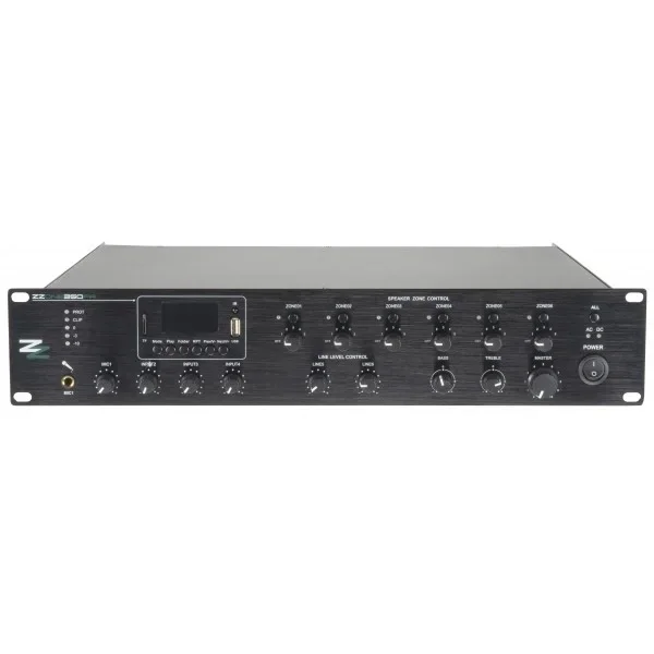 Amplificatore Mixer Lettore USB/BT/FM da 350W a 6 Zone