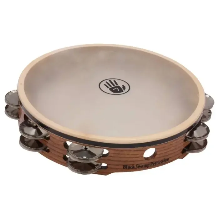 Black Swamp Sound Art TD3 Tamburello 10″ piattini argento pelle naturale