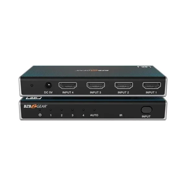 BZBGEAR 4X1 8K UHD HDMI 2.1 SWITCHER, AUDIO DE-EMBEDDER 8K60/4K120HZ