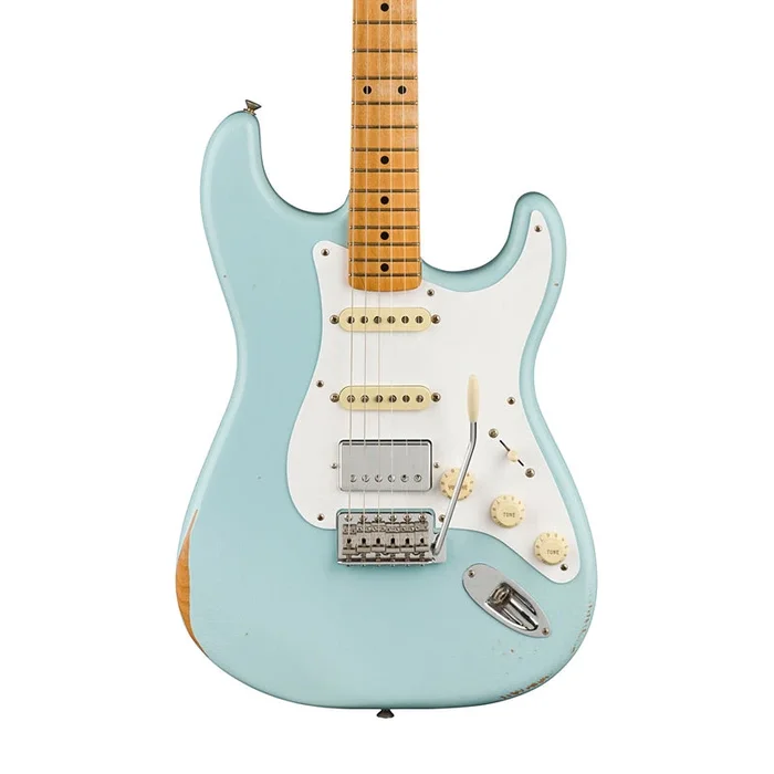 FENDER Vintera ’50 Stratocaster HSS Road Worn MN Sonic Blue Electric Guitar (Limited Edition) [Usato]