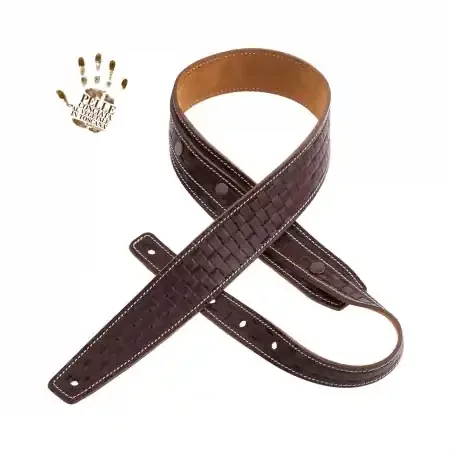 Magrabò Buttons BS Embossed Intreccio Marrone Scuro 5 cm