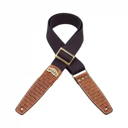 Magrabò Stripe SS SPECIAL Cotton Marrone 5 cm terminali Intreccio Marrone, fibbia Recta Ottone