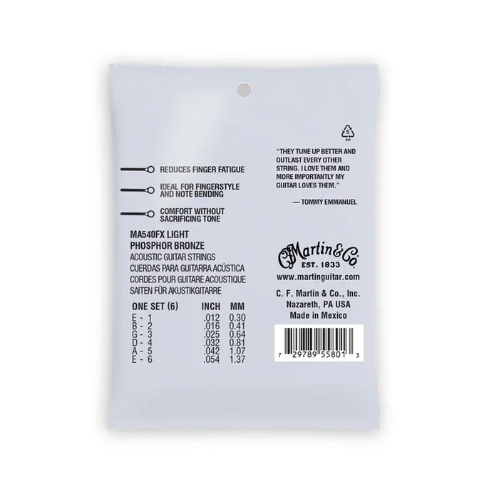 Martin & Co. MA540FX Authentic Flexible Core Light – Tommy’s Choice Phosphor Bronze 12-54