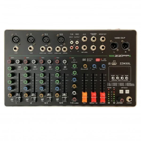 Mixer 8 Canali con Lettore MP3, DSP e Bluetooth