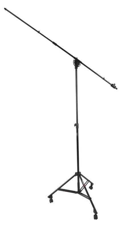 PROEL STAGE Asta microfonica professionale di grandi dimensioni con giraffa telescopica con ruote frenanti e pivottanti