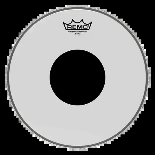 REMO PELLE CONTROLLED SOUND TRASPARENTE CON DOT NERO CENTRALE 12″