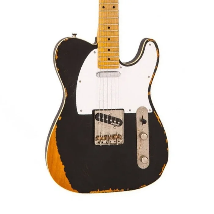 VINTAGE V62 Icon Distressed Black Electric Guitar
